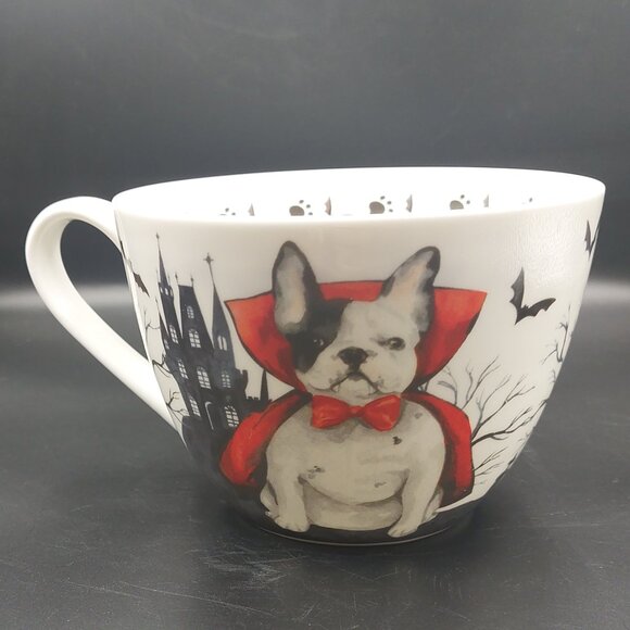 PORTOBELLO By DESIGN HALLOWEEN COUNT DOGULA French Bulldog China Jumbo Cup EUC - Picture 1 of 8